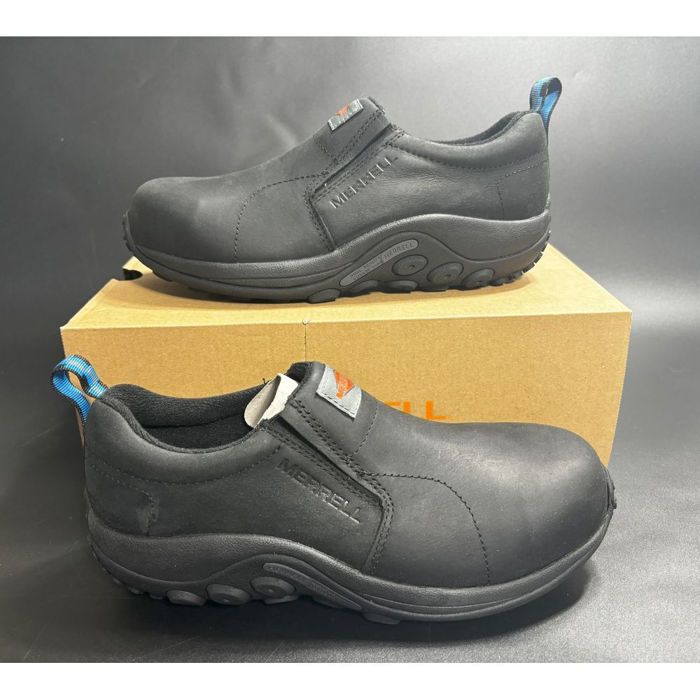 Merrell NIB Men's Work Jungle Moc Leather Composite Toe‎ Shoe Black in Size 8